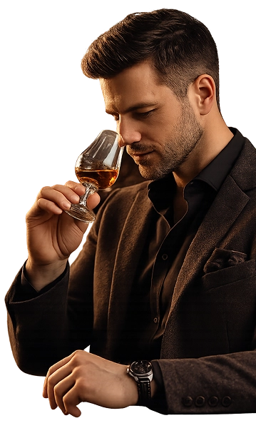 Man with inhand whisky